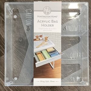 NWT Huntington Home Clear Acrylic Bag Holder